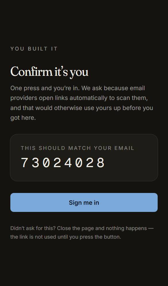 The code, or the button